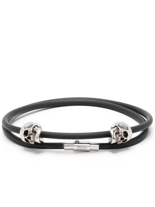 Double Skull Bracelet Black - ALEXANDER MCQUEEN - BALAAN 1