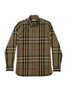 Men's Nelson Check Pattern Long Sleeve Shirt Beige - BURBERRY - BALAAN 1