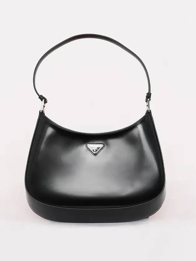 Triangular Logo Cleo Brushed Leather Shoulder Bag Black - PRADA - BALAAN 4