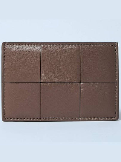 Intrecciato Lambskin Calfskin Card Wallet Taupe Grey - BOTTEGA VENETA - BALAAN 2