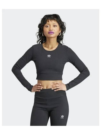 Original Essential Rib Long Sleeve T-Shirt Black - ADIDAS - BALAAN 2