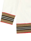 Kids Icon Stripe Trim Wool Cardigan Ivory - BURBERRY - BALAAN 7