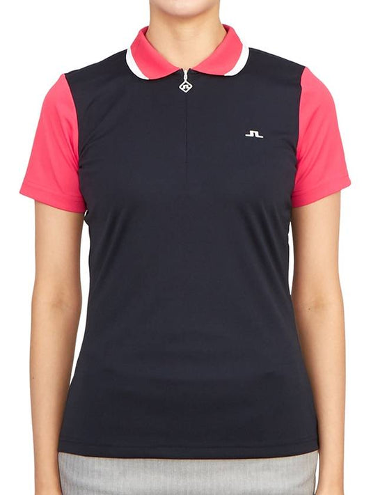 Women's Antonia Short Sleeve Polo Shirt Navy - J.LINDEBERG - BALAAN 2