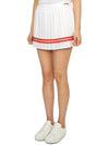 Women's Logo Print Striped Pleated Skirt White - SPORTY & RICH - BALAAN 3