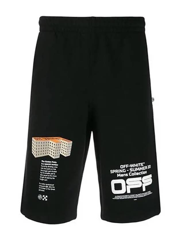 Men's Logo Print Bermuda Shorts Black - OFF WHITE - BALAAN 4