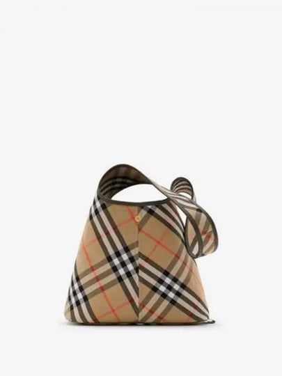 Small Check Pattern Cotton Shoulder Bag Beige - BURBERRY - BALAAN 2