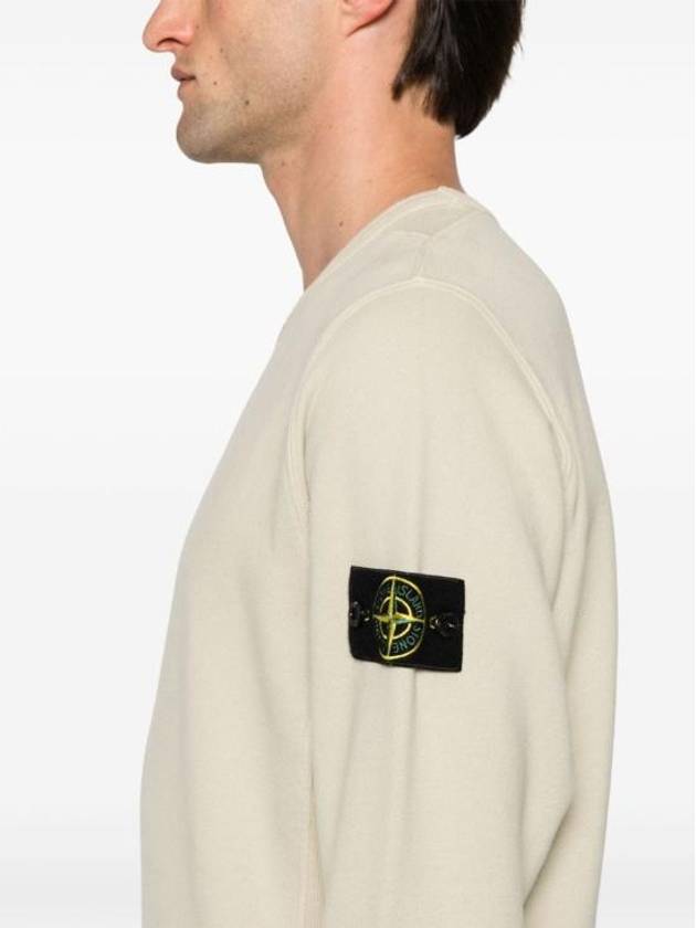 Wappen Patch Crew Neck Cotton Sweatshirt Beige - STONE ISLAND - BALAAN 6