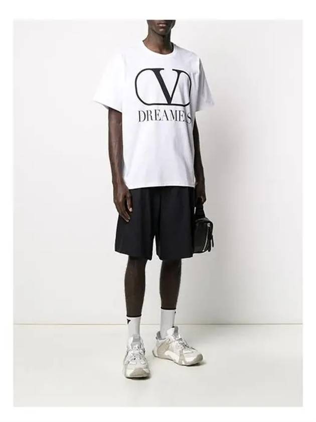 Men's V Logo Dreamers Print Short Sleeve T-Shirt White - VALENTINO - BALAAN 4