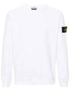 Wappen Patch Crew Neck Cotton Sweatshirt White - STONE ISLAND - BALAAN 3