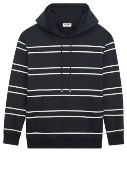 Stripe Hoodie Black - SAINT LAURENT - BALAAN 2