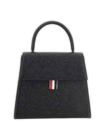 Trapeze Leather Tote Bag Black - THOM BROWNE - BALAAN 1