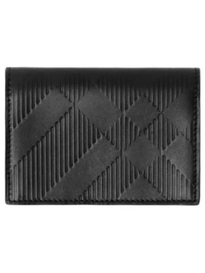 Check Pattern Leather Card Wallet Black - BURBERRY - BALAAN 2