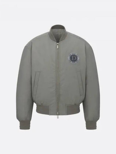 Cotton Blend Bomber Jacket Grey - DIOR - BALAAN 2