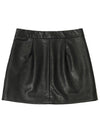 Vegan leather cut out miniskirt black - LESEIZIEME - BALAAN 3