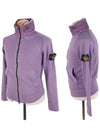 Men's High Neck Zip Up Hoodie Jacket Purple - STONE ISLAND - BALAAN 3