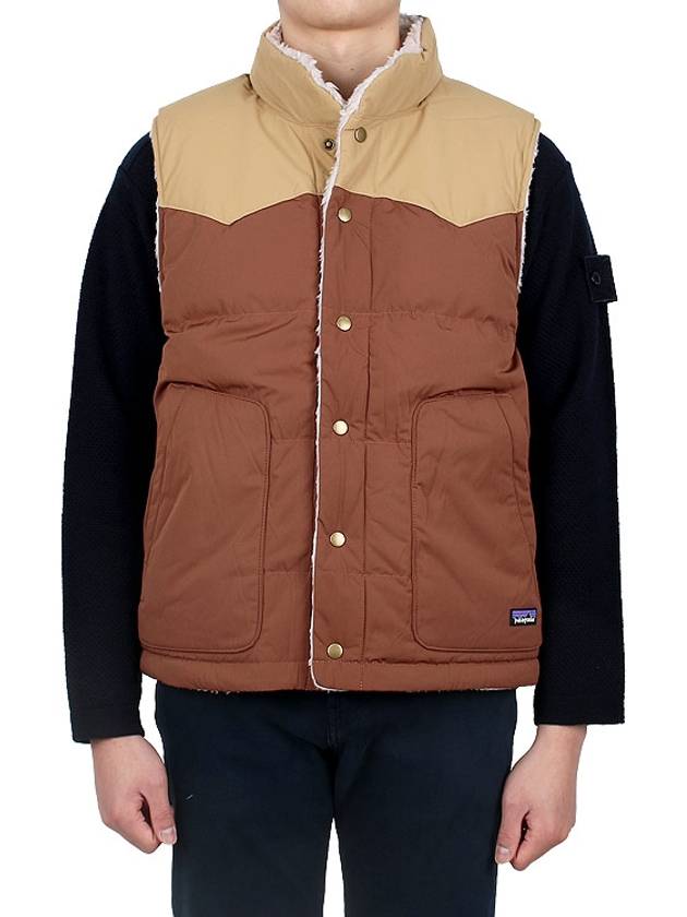 Men's Reversible Bivy Down Vest Brown - PATAGONIA - BALAAN 3