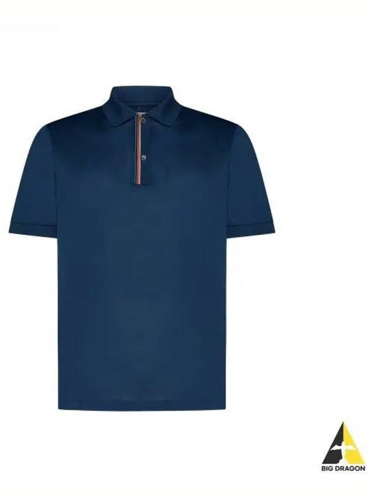 Signature Stripe Trim Polo Shirt Navy - PAUL SMITH - BALAAN 2