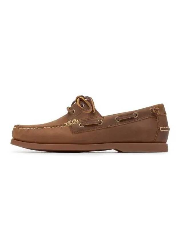 Mutton Color Block Leather Boat Shoes Brown - POLO RALPH LAUREN - BALAAN 1