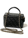 Gold Hardware Chain Lambskin Cosmetic Cross Bag Black - CHANEL - BALAAN 3