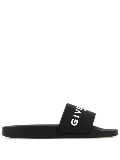 Logo Rubber Slide Slippers Black - GIVENCHY - BALAAN 2