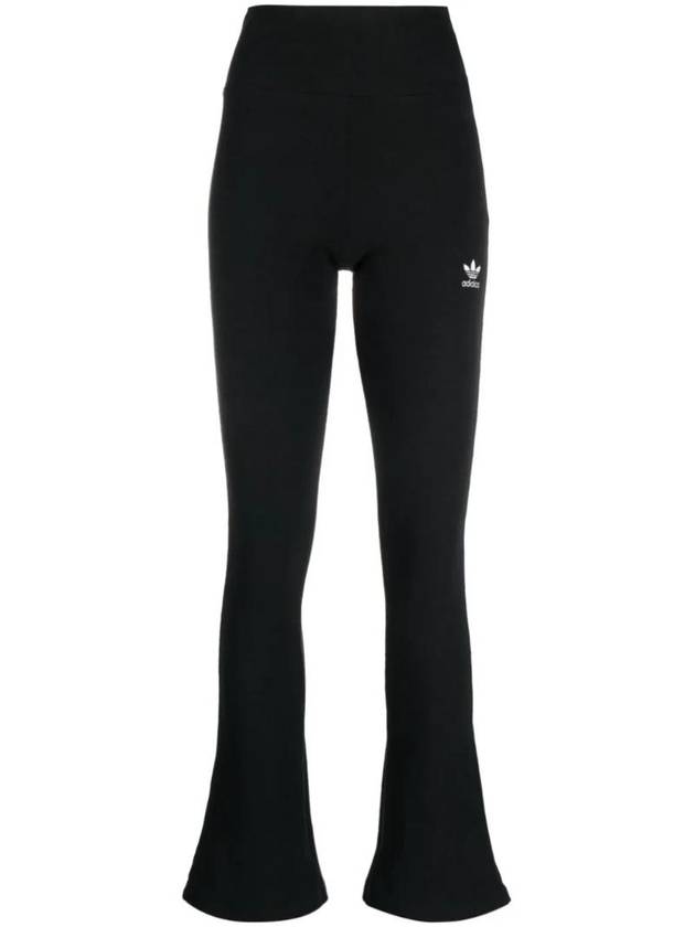 Women's Essential Rib Flare Skinny Pants Black - ADIDAS - BALAAN 1
