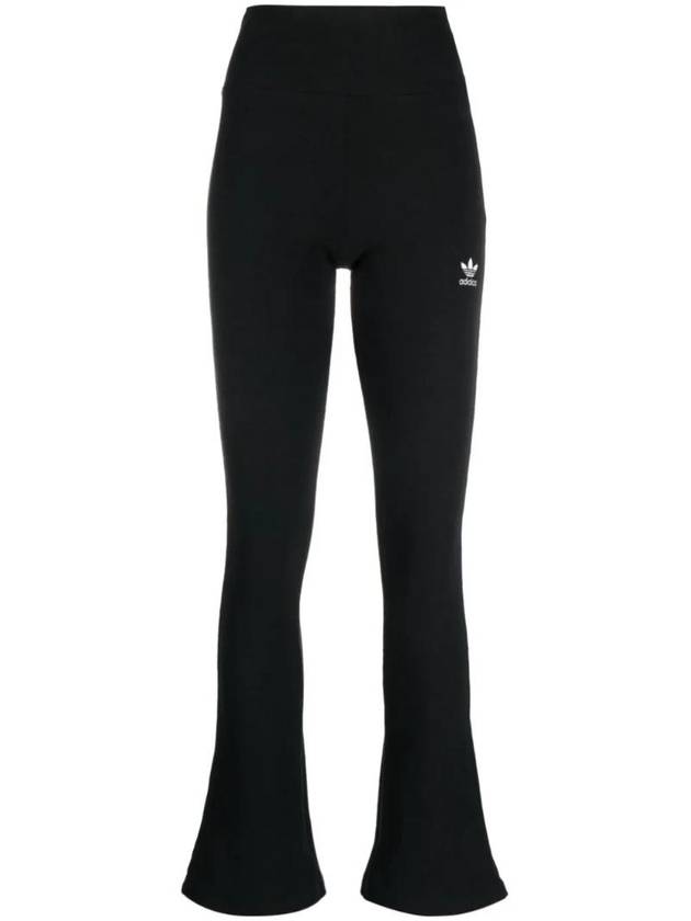 Essentials Rib Flared Skinny Pants Black - ADIDAS - BALAAN 1