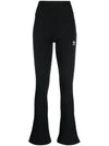 Essentials Rib Flared Skinny Pants Black - ADIDAS - BALAAN 1