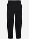 Logo Twill Cotton Cargo Track Pants Black - STONE ISLAND - BALAAN 2