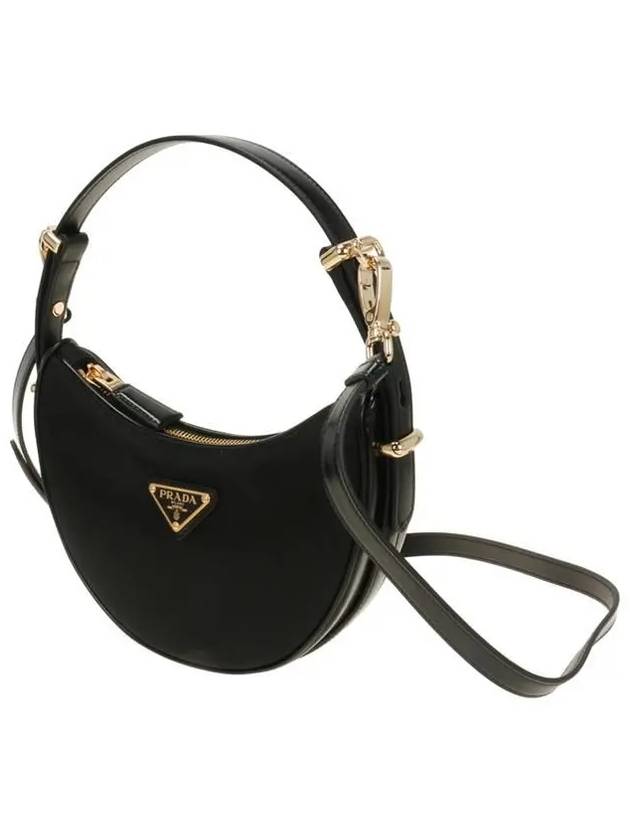 Arque Re-Nylon Brushed Leather Mini Shoulder Bag Black - PRADA - BALAAN 3