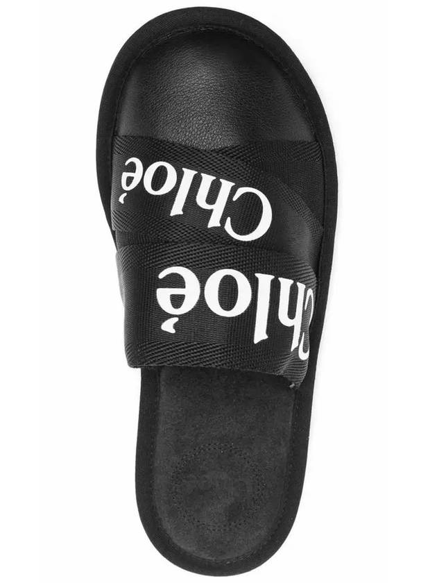 Woody Logo Strap Canvas Slippers Black - CHLOE - BALAAN 5