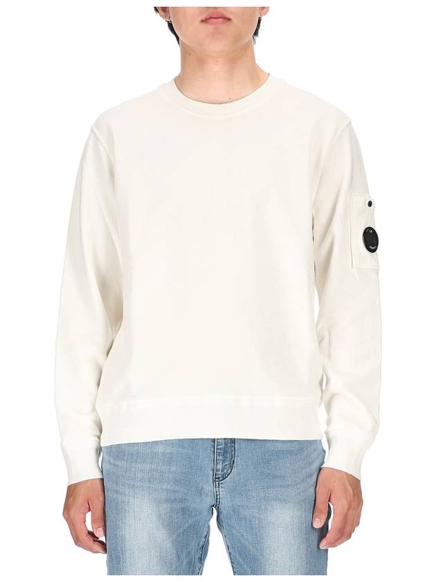 Men's Cotton Fleece Sweatshirt White - CP COMPANY - BALAAN.