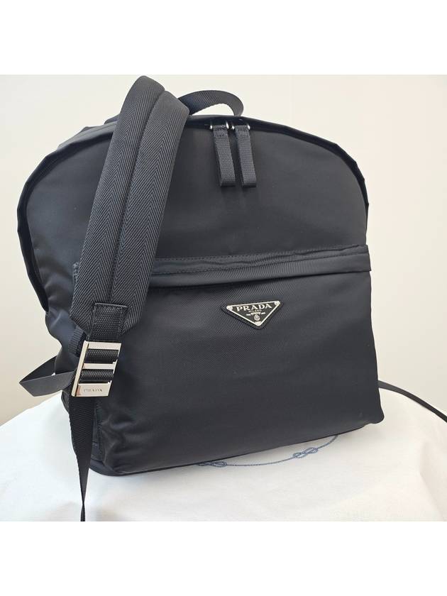 Triangle Logo Nylon Backpack Black - PRADA - BALAAN 5