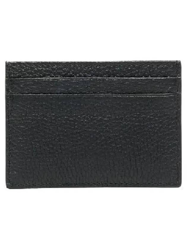 Logo Grain Leather Card Wallet Black - PRADA - BALAAN 4