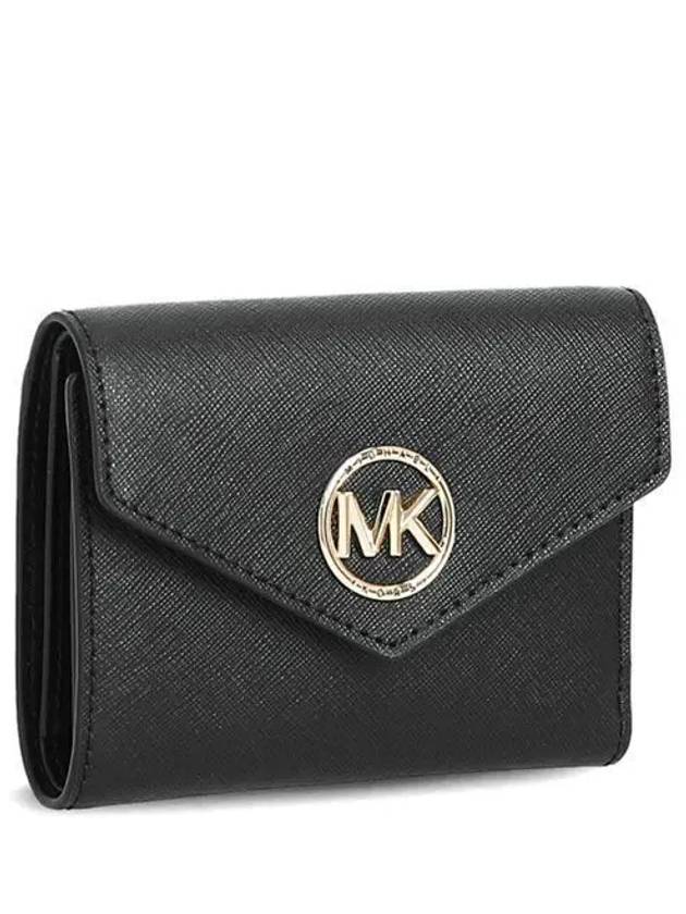 Carmen Medium Saffiano Leather Tri-Fold Half Wallet Black - MICHAEL KORS - BALAAN 2