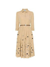 Cotton Shirt Midi Dress Beige - PRADA - BALAAN 2