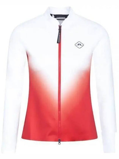 Halo Full Zip Mid Layer Zip Up Jacket White Red - J.LINDEBERG - BALAAN 2