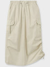 Cotton Nylon Parasuit A Line Skirt Cream - NOIRER FOR WOMEN - BALAAN 8