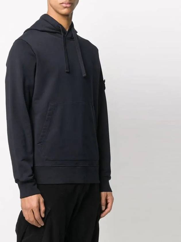 Wappen Patch Garment Dyed Hoodie Navy - STONE ISLAND - BALAAN 4