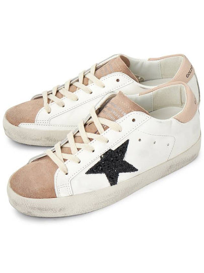 Super Star Glitter Pink Tab Low Top Sneakers Milk - GOLDEN GOOSE - BALAAN 2