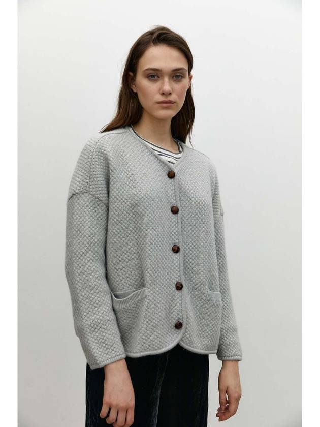 Women's Basket Wool Knit Cardigan Light Gray - KILHOUETTE - BALAAN 1