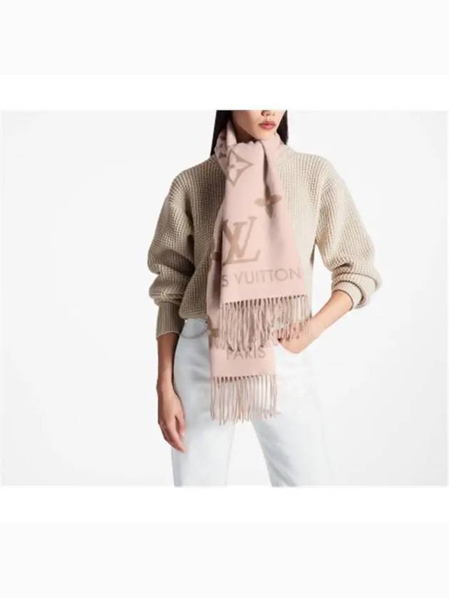 Reykjavik Monogram Cashmere Scarf Beige Rose - LOUIS VUITTON - BALAAN 2