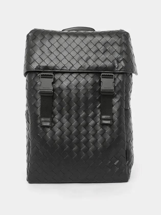 Intrecciato Flap Backpack Mat Black - BOTTEGA VENETA - BALAAN 4