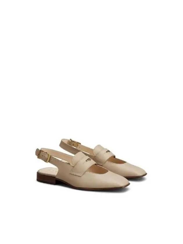 Leather Slingback Loafer Beige - TOD'S - BALAAN 4