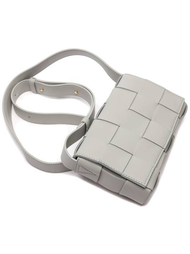 Cassette Intrecciato Small Cross Bag Grey - BOTTEGA VENETA - BALAAN 6