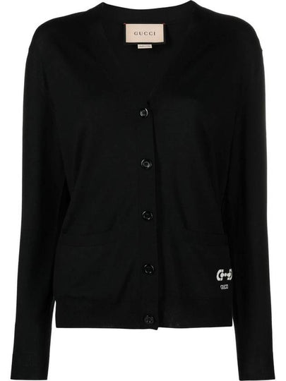 Women's Extra Fine Wool Cardigan Black - GUCCI - BALAAN 2