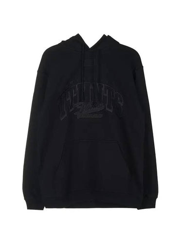 Embossed Logo Cotton Hoodie Black - VETEMENTS - BALAAN 1