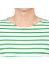 Minquiers Modern Stripe Long Sleeve T-Shirt Green - SAINT JAMES - BALAAN 7