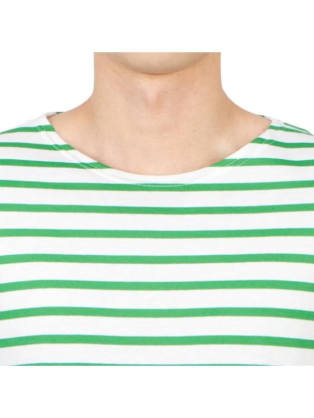 Minquiers Modern Stripe Long Sleeve T-Shirt Green - SAINT JAMES - BALAAN 7