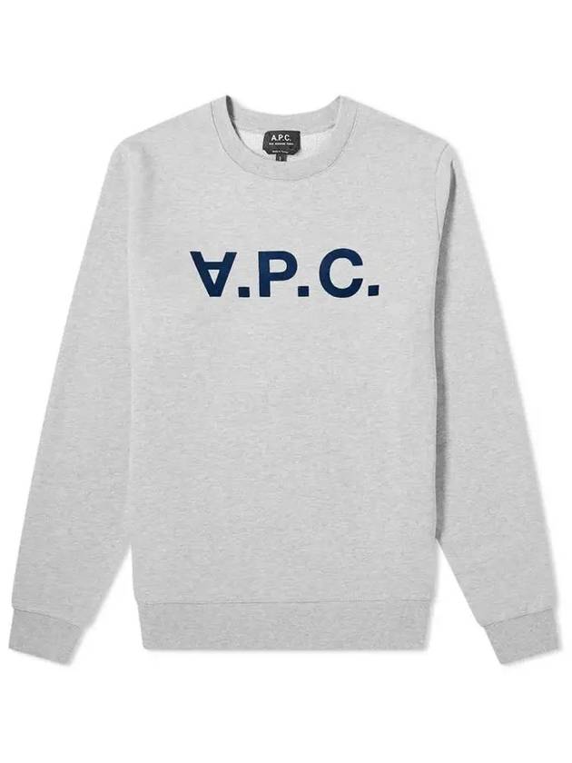 Men's VPC Logo Print Crew Neck Sweatshirt Grey - A.P.C. - BALAAN 3