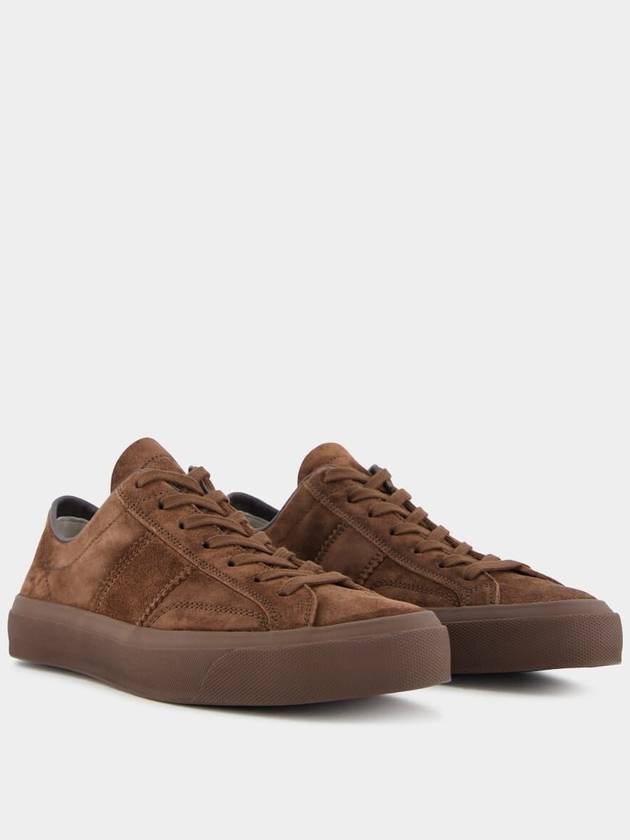 Cambridge Suede Lace-Up Low Top Sneakers Brown - TOM FORD - BALAAN 4